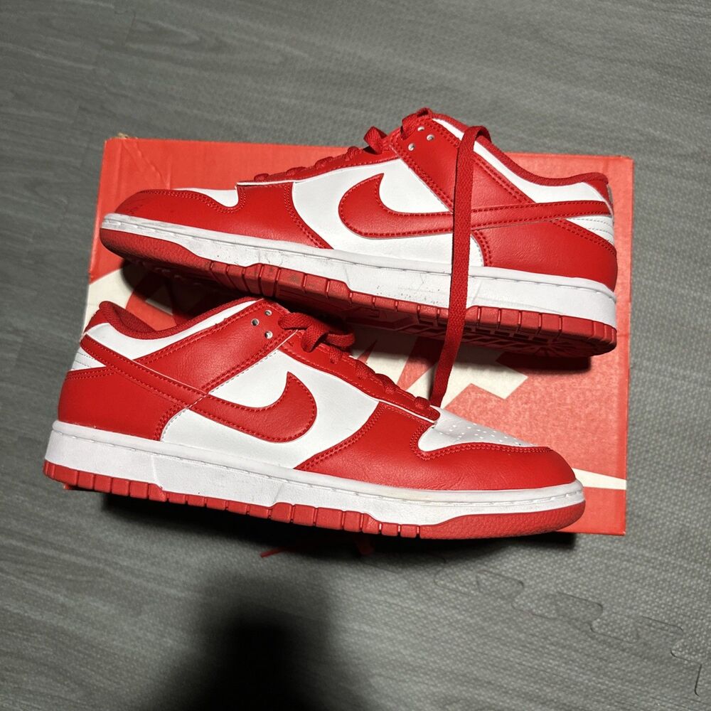Nike Dunk Low Red Retro White/ University Red Size Men’s 9.5 Worn Once